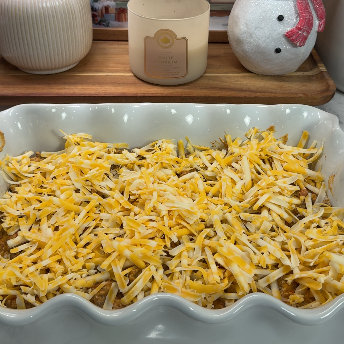 layer of cheese on top of taco bake