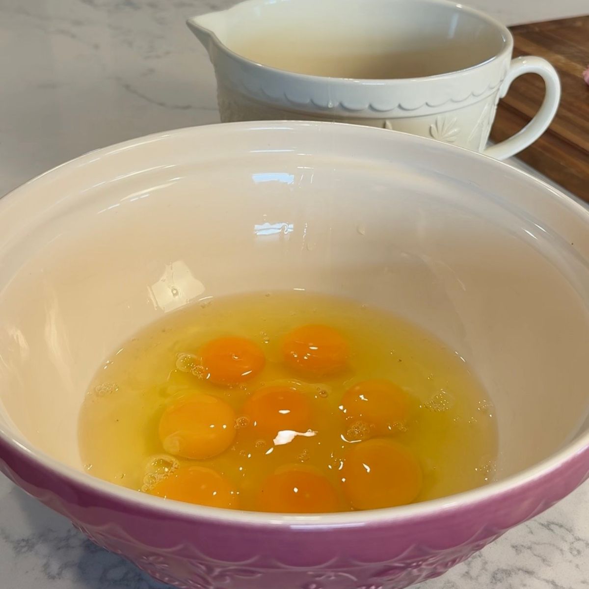 8 eggs in mixing bowl