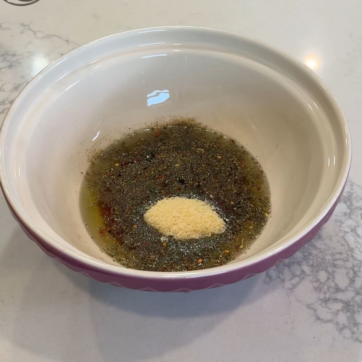 vinegarette dressing in bowl