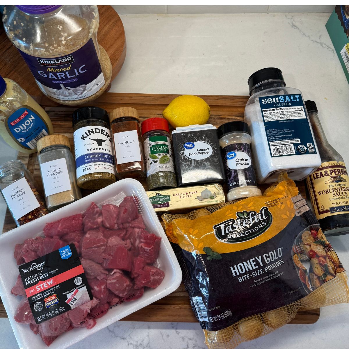 ingredients for crockpot cowboy butter steak bites