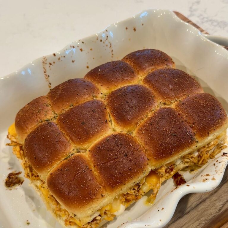 chicken bacon ranch sliders on white pan