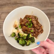 slow cooker korean beef in bowl