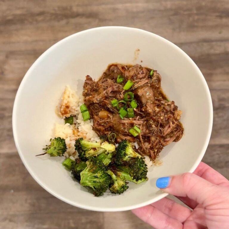 slow cooker korean beef in bowl